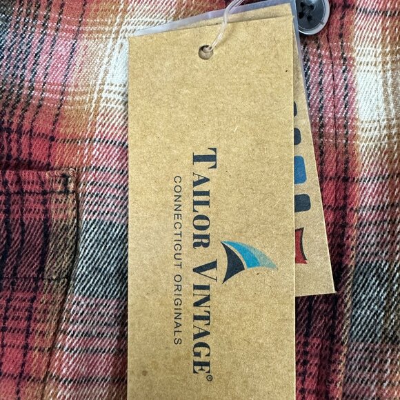 Tailor Vintage LuxePerformance Plaid Shirt Size S Stretch Long Sleeve Button-Up - Picture 4 of 6